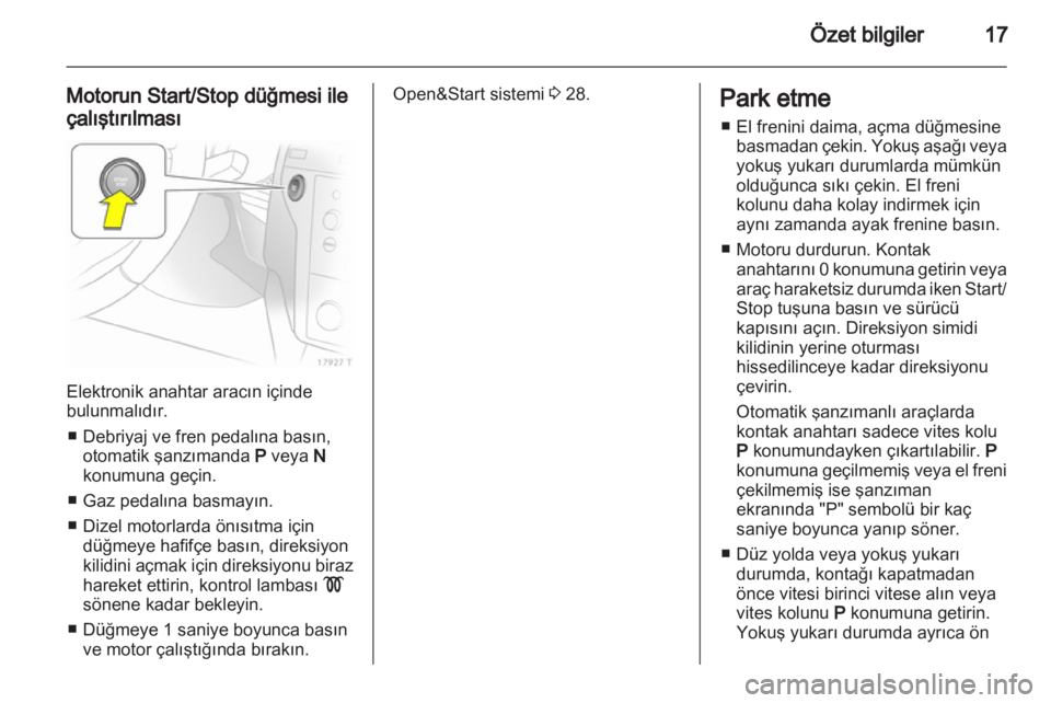 OPEL ZAFIRA 2012 Sürücü El Kitabı (in Turkish) OPEL ZAFIRA 2012 Sürücü El Kitabı (in Turkish)