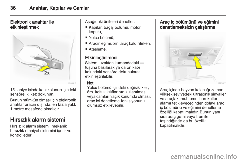 OPEL ZAFIRA 2012  Sürücü El Kitabı (in Turkish) 