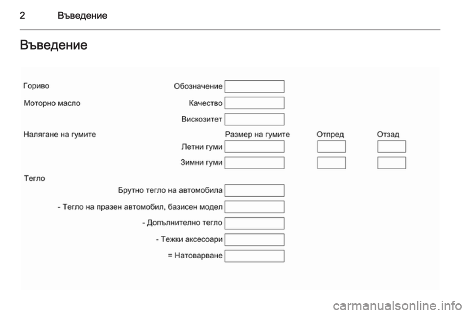 OPEL ASTRA H 2014  Ръководство за експлоатация (in Bulgarian) 2ВъведениеВъведение 