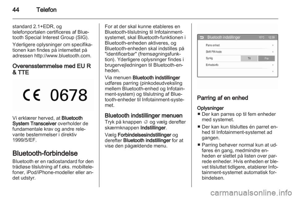 OPEL ADAM 2013  Instruktionsbog til Infotainment (in Danish) 