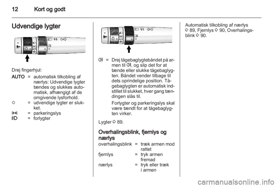 OPEL AMPERA 2012  Instruktionsbog (in Danish) 