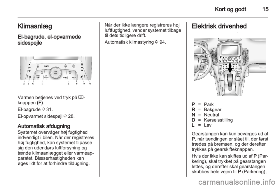 OPEL AMPERA 2012  Instruktionsbog (in Danish) 