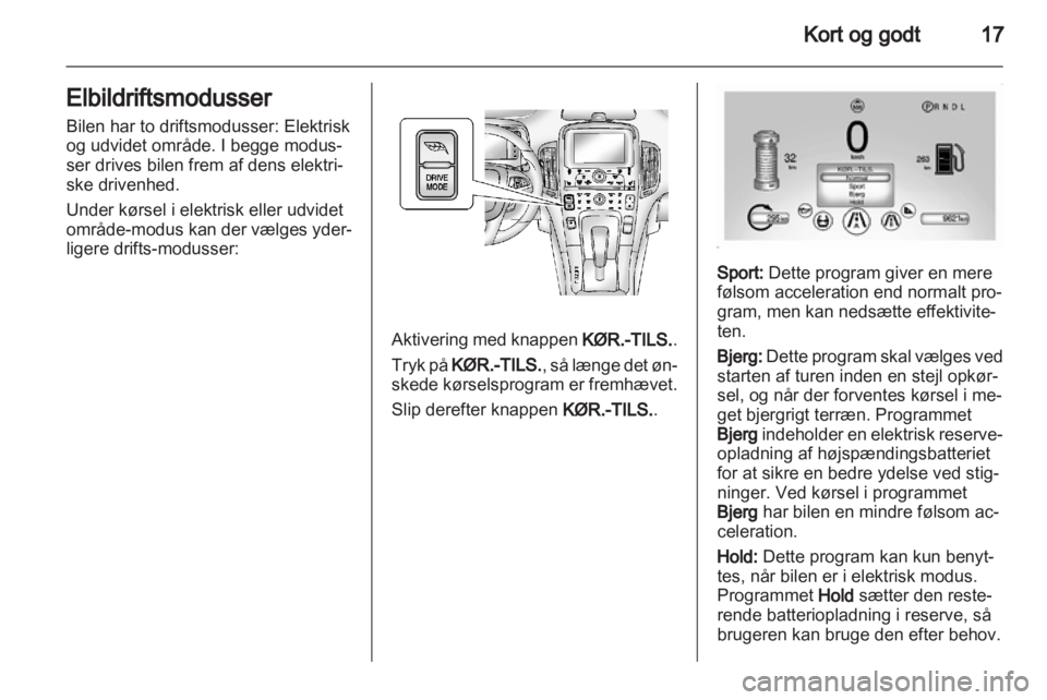 OPEL AMPERA 2012  Instruktionsbog (in Danish) 