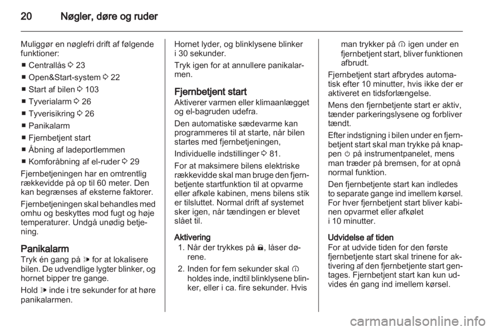 OPEL AMPERA 2012  Instruktionsbog (in Danish) 