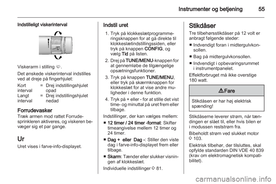 OPEL AMPERA 2012  Instruktionsbog (in Danish) 