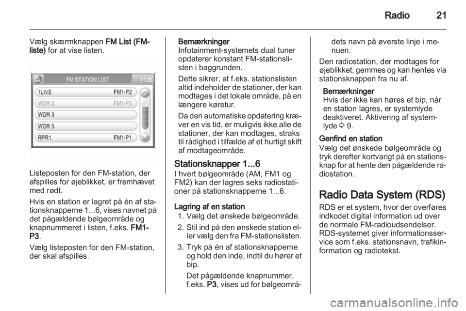 OPEL ANTARA 2012  Instruktionsbog til Infotainment (in Danish) 