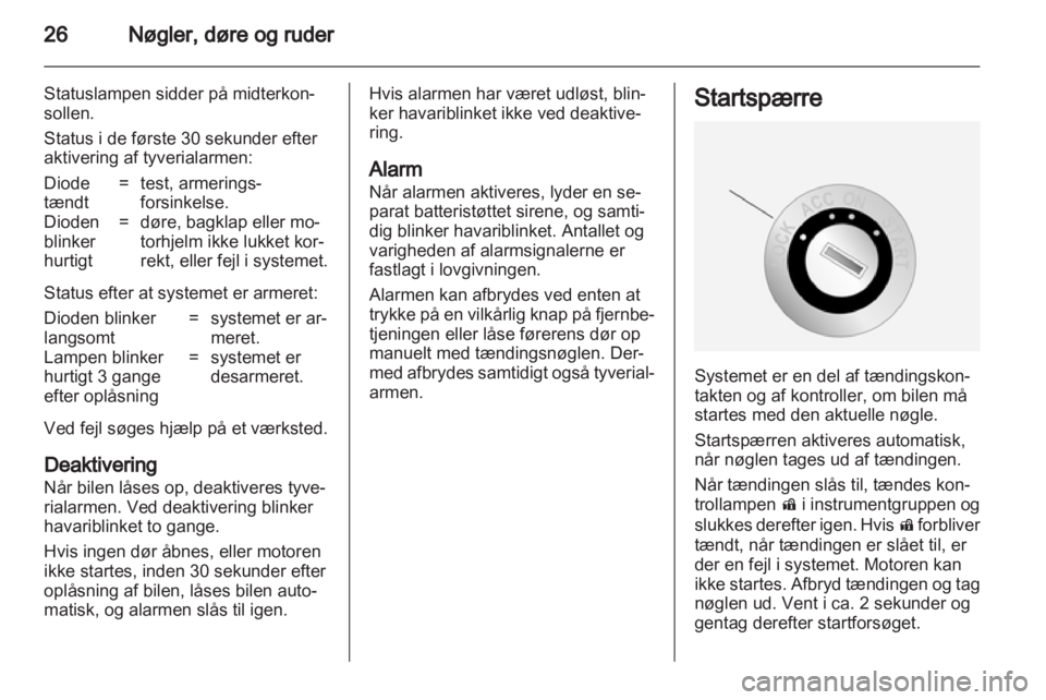 OPEL ANTARA 2013.5  Instruktionsbog (in Danish) 