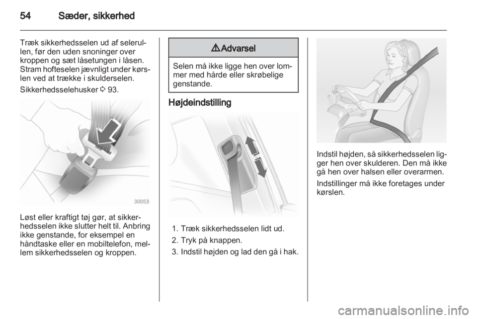 OPEL ASTRA H 2012  Instruktionsbog (in Danish) 