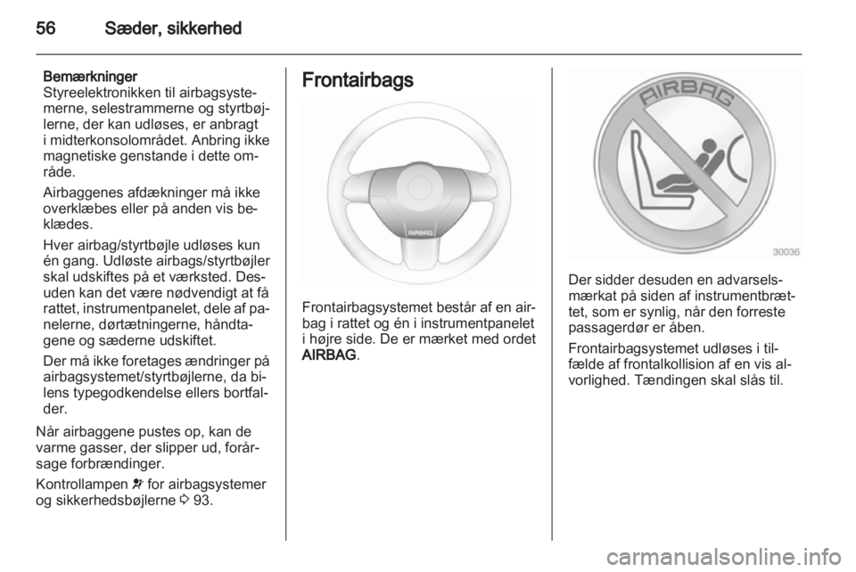 OPEL ASTRA H 2012  Instruktionsbog (in Danish) 