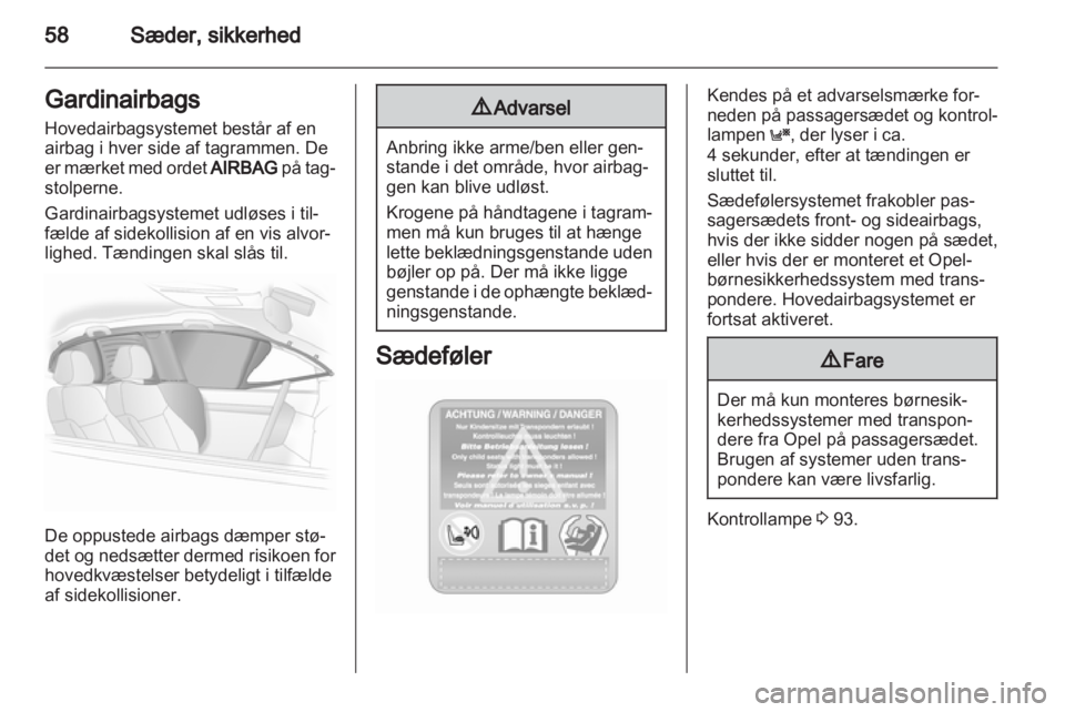 OPEL ASTRA H 2012  Instruktionsbog (in Danish) 