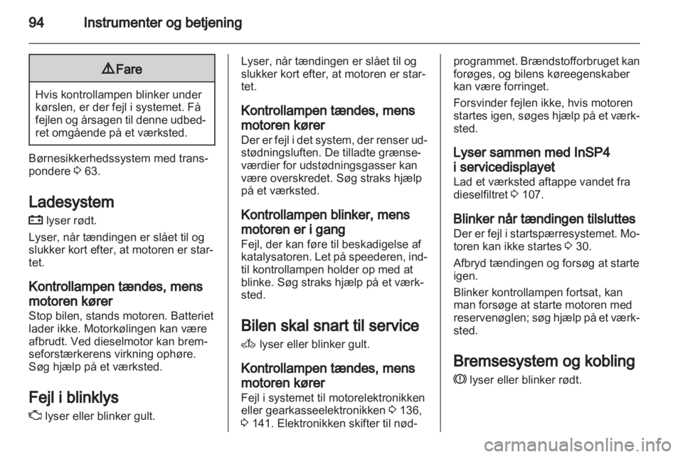 OPEL ASTRA H 2012  Instruktionsbog (in Danish) 