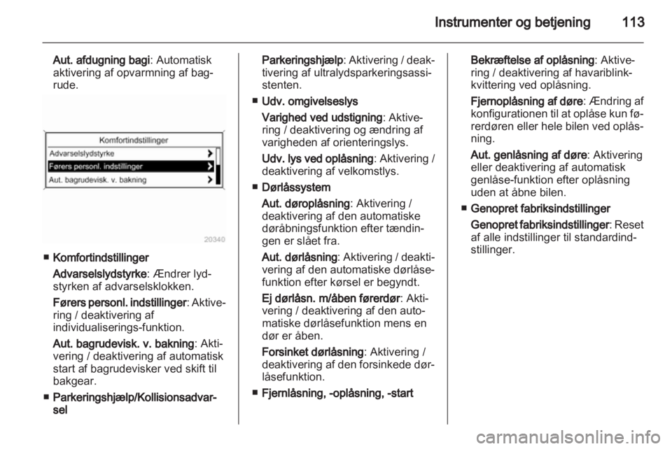 OPEL ASTRA J 2011.5  Instruktionsbog (in Danish) 