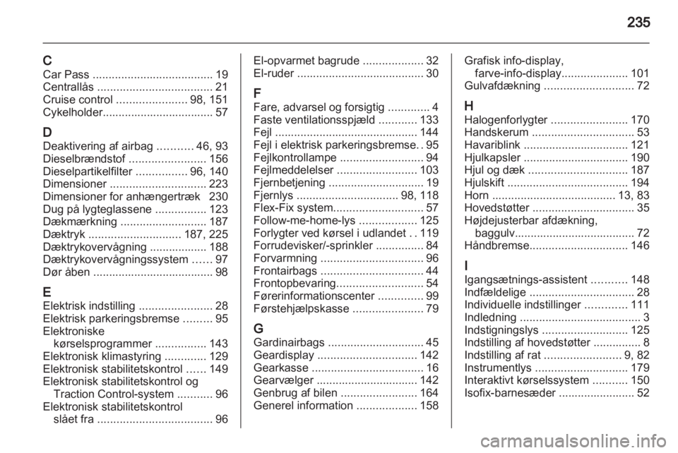 OPEL ASTRA J 2011.5  Instruktionsbog (in Danish) 