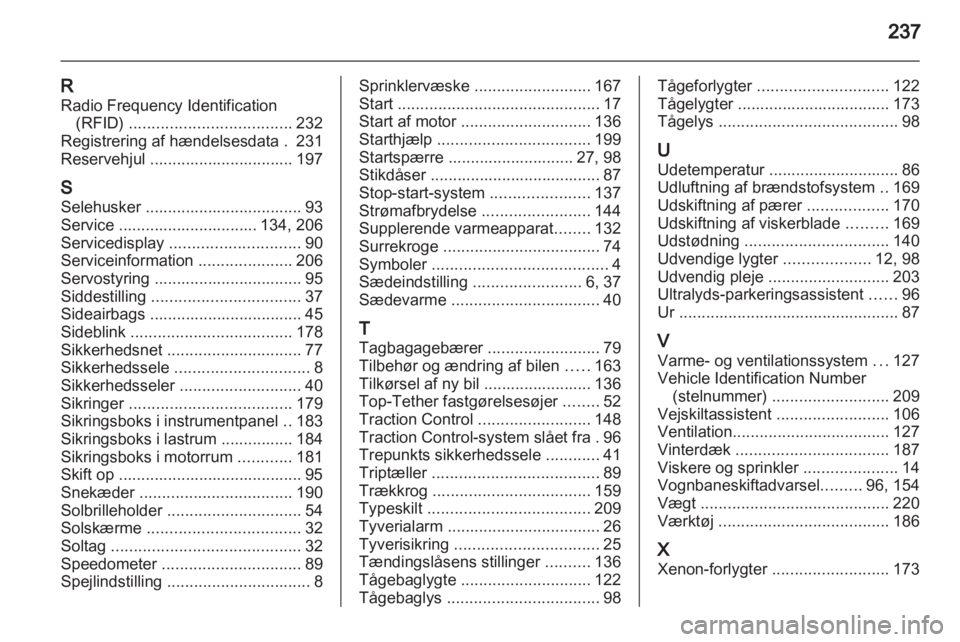 OPEL ASTRA J 2011.5  Instruktionsbog (in Danish) 