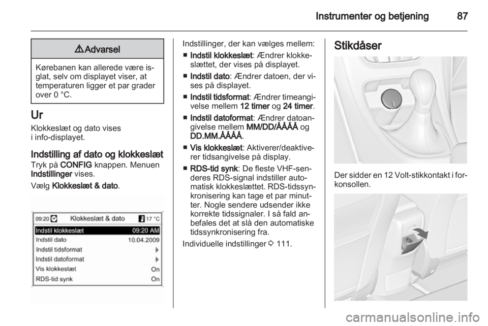 OPEL ASTRA J 2011.5  Instruktionsbog (in Danish) 