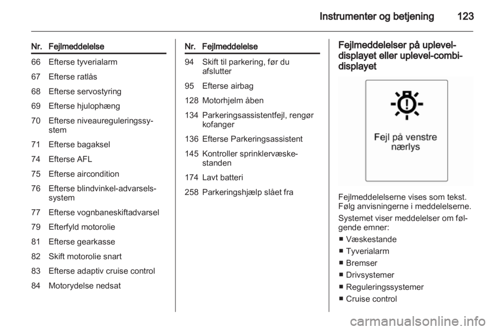 OPEL ASTRA J 2013  Instruktionsbog (in Danish) 