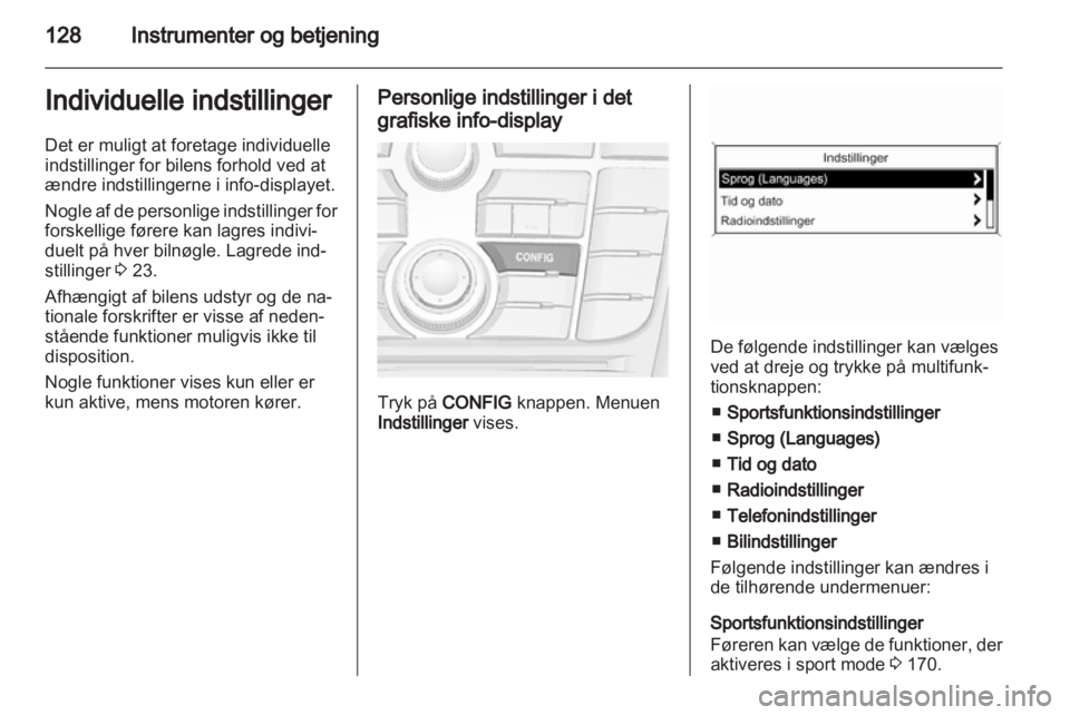 OPEL ASTRA J 2013  Instruktionsbog (in Danish) 