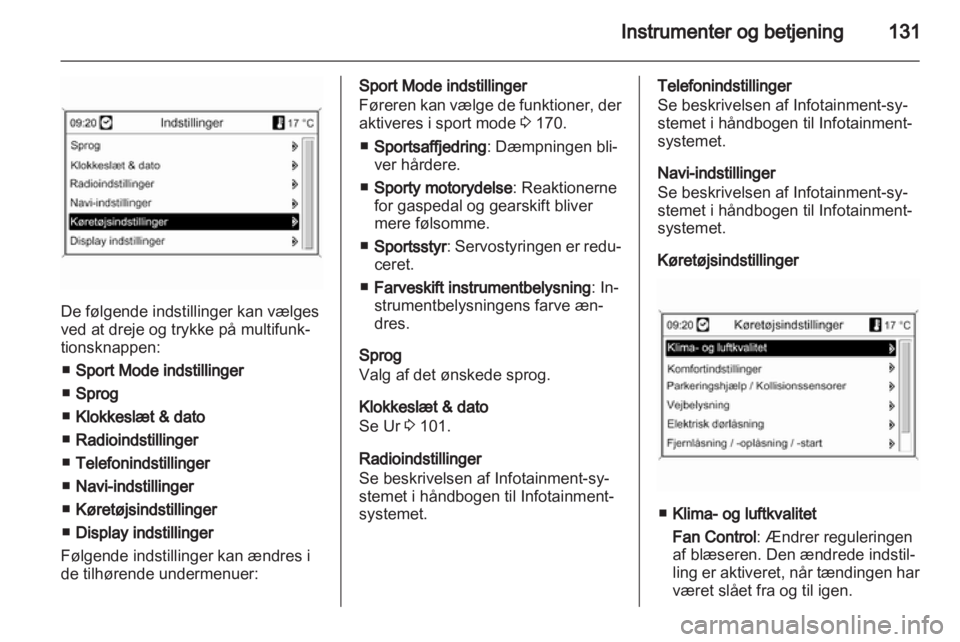 OPEL ASTRA J 2013  Instruktionsbog (in Danish) 