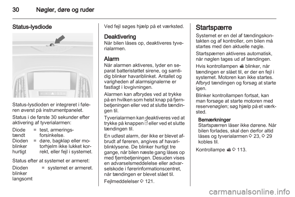 OPEL ASTRA J 2013  Instruktionsbog (in Danish) 