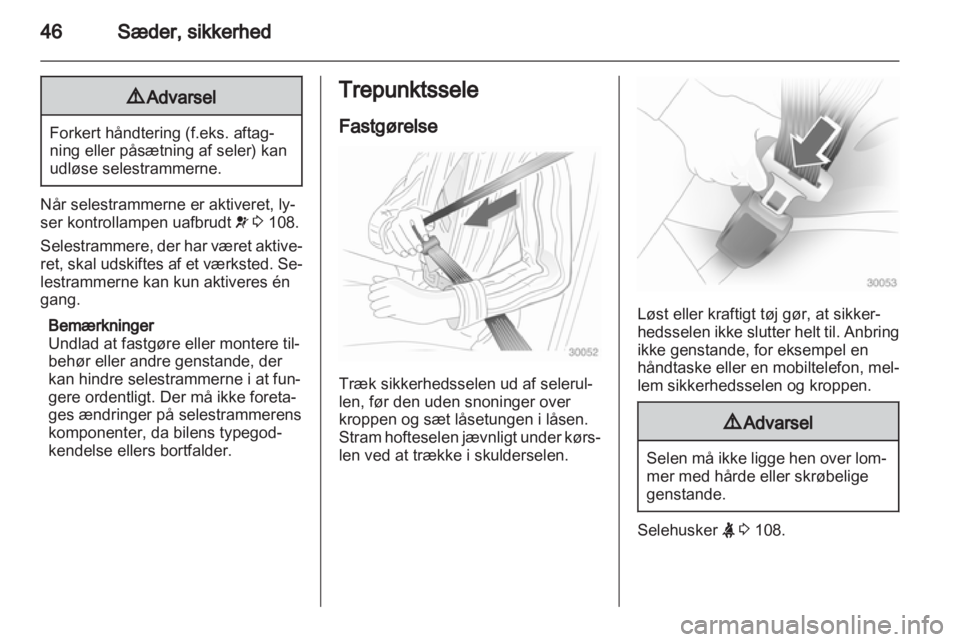 OPEL ASTRA J 2013  Instruktionsbog (in Danish) 