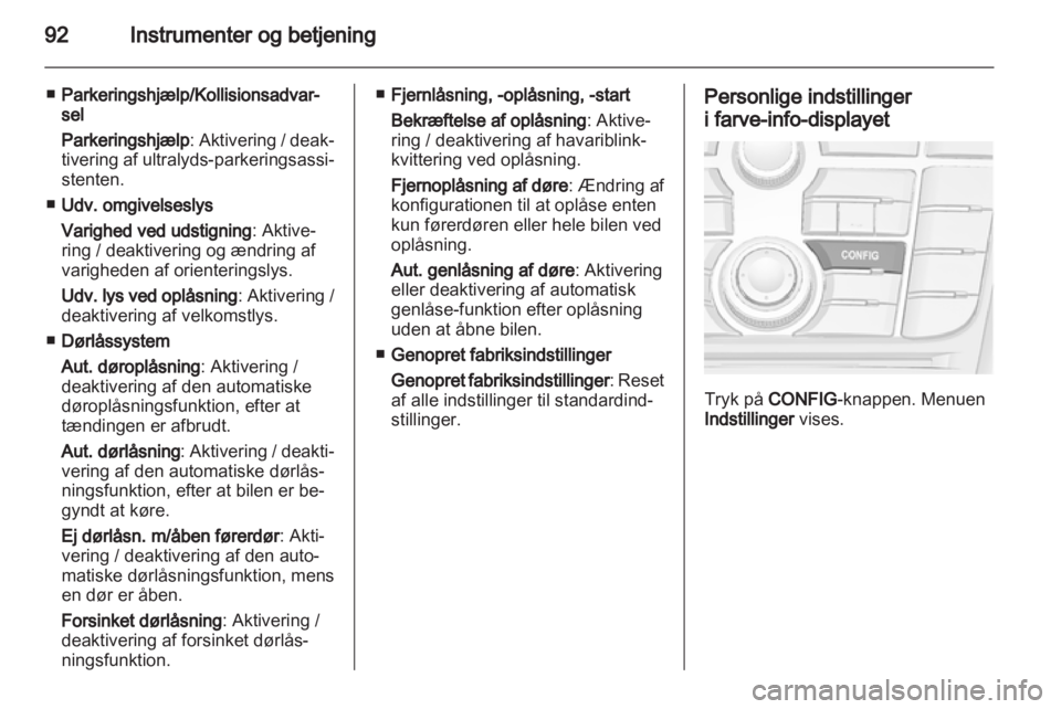 OPEL ASTRA J GTC 2012  Instruktionsbog (in Danish) 