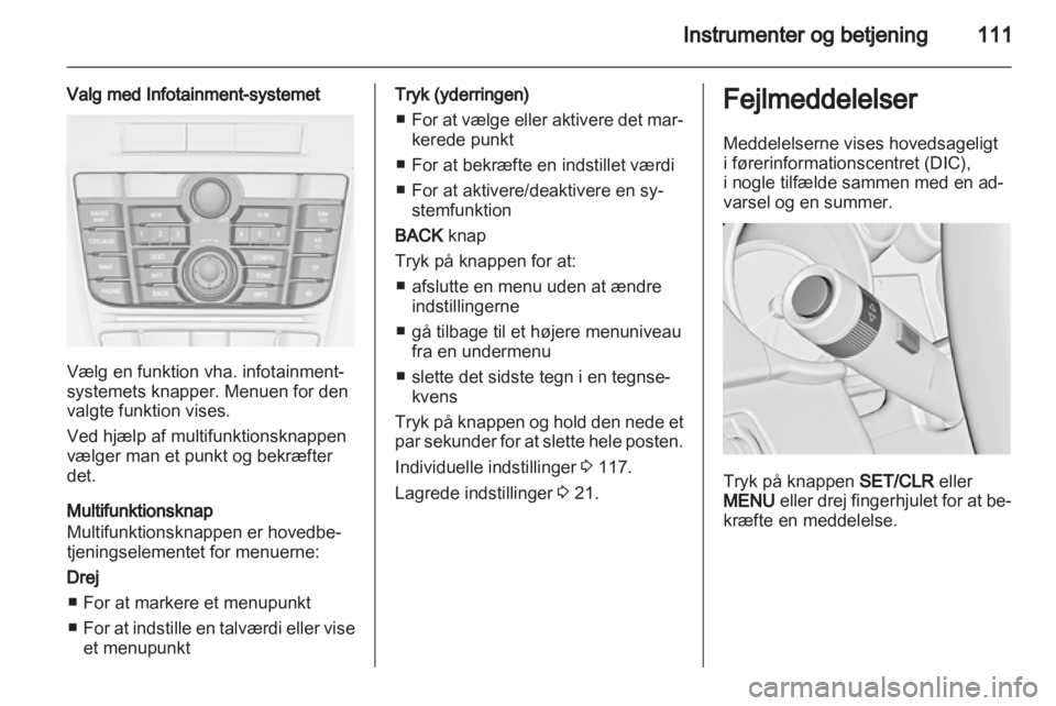 OPEL ASTRA J HB5 & ST 2012  Instruktionsbog (in Danish) 