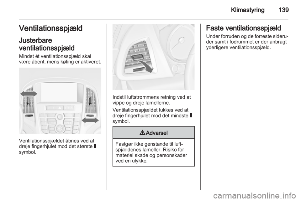 OPEL ASTRA J HB5 & ST 2012  Instruktionsbog (in Danish) 