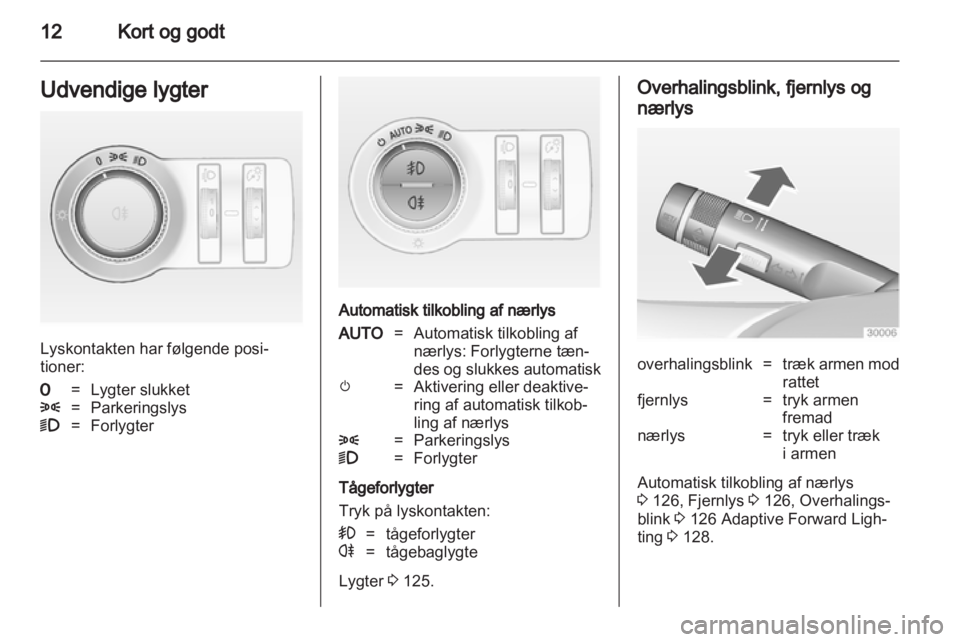 OPEL ASTRA J HB5 & ST 2012.5 Instruktionsbog (in Danish) OPEL ASTRA J HB5 & ST 2012.5 Instruktionsbog (in Danish)