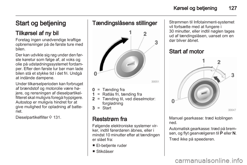 OPEL CASCADA 2013.5 Instruktionsbog (in Danish) OPEL CASCADA 2013.5 Instruktionsbog (in Danish)