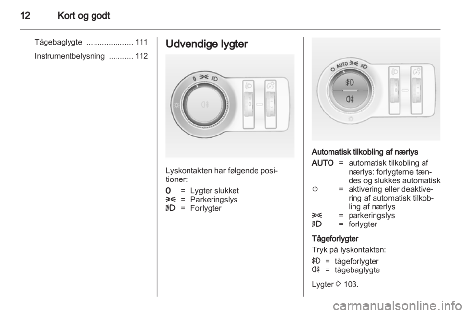 OPEL CASCADA 2013.5  Instruktionsbog (in Danish) 