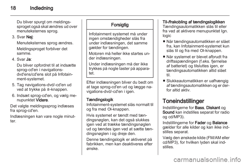 OPEL COMBO 2011.5  Instruktionsbog til Infotainment (in Danish) 