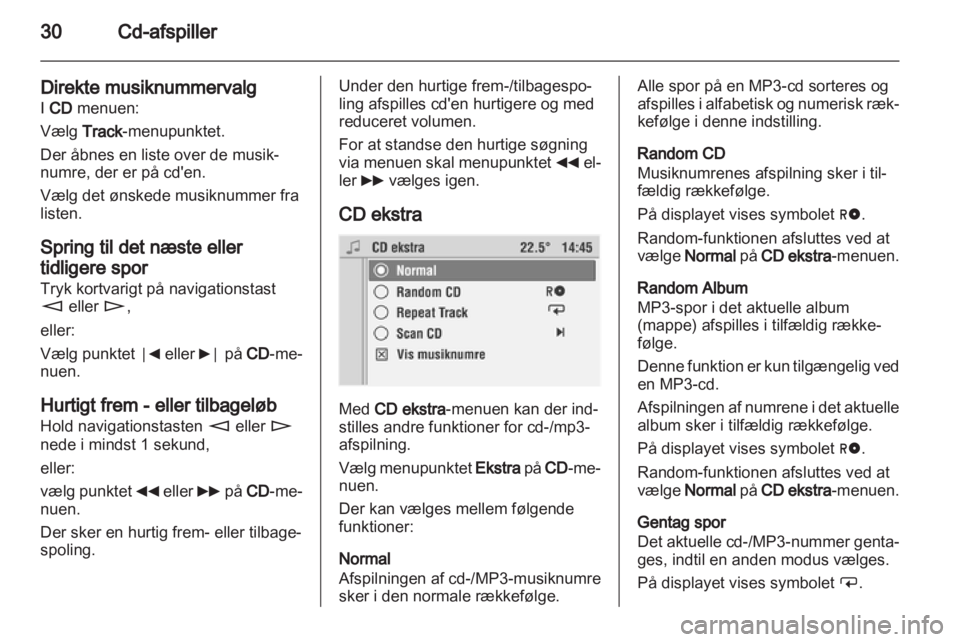 OPEL COMBO 2011.5  Instruktionsbog til Infotainment (in Danish) 