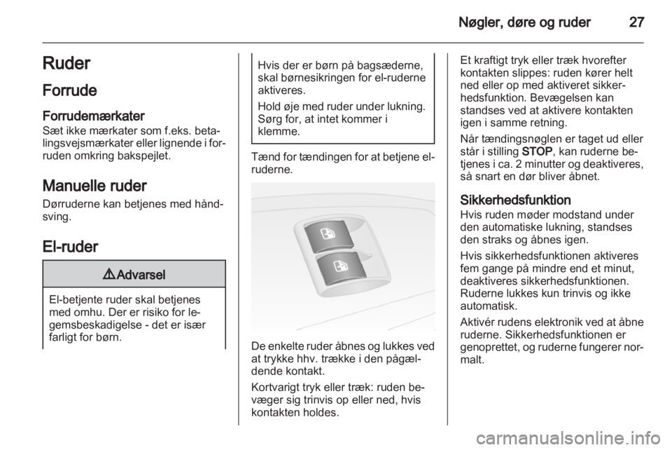 OPEL COMBO D 2013  Instruktionsbog (in Danish) 