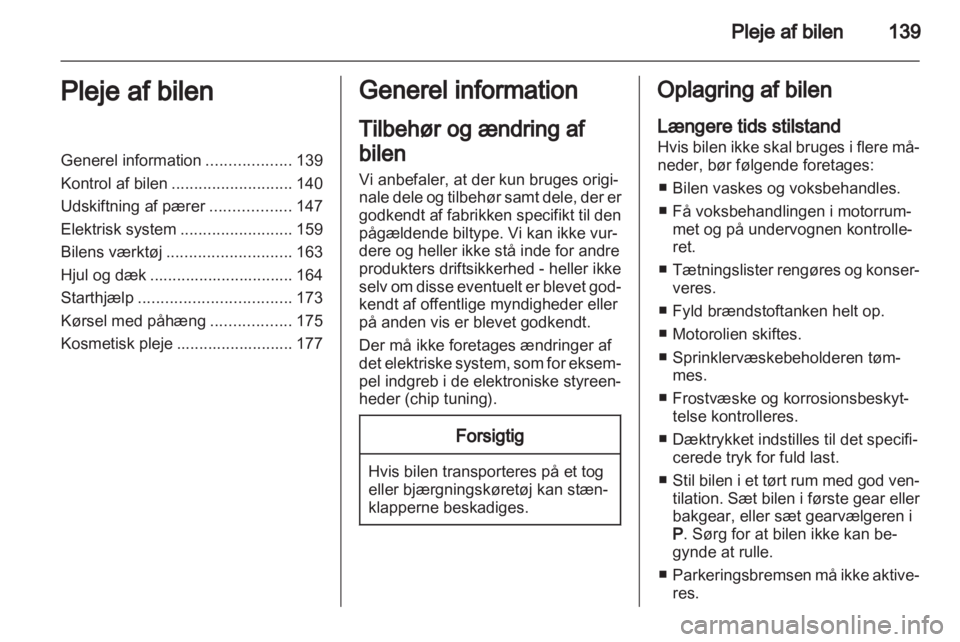 OPEL CORSA 2013  Instruktionsbog (in Danish) 