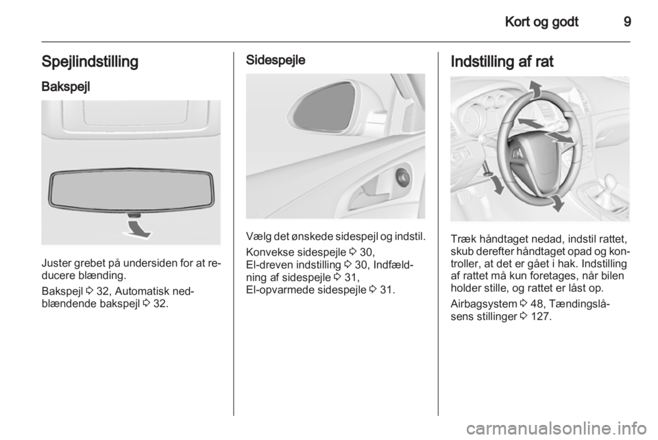 OPEL INSIGNIA 2011.5  Instruktionsbog (in Danish) 