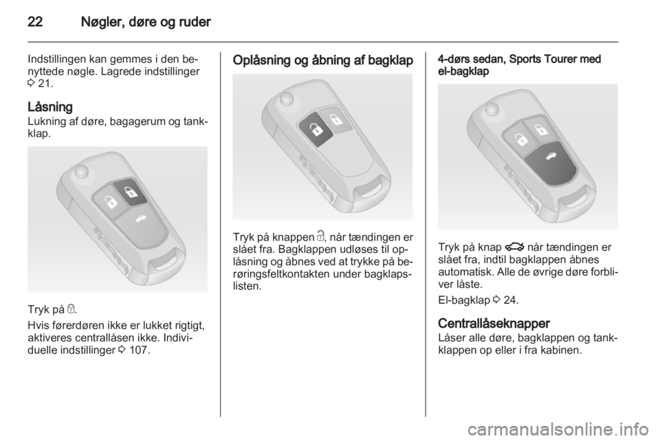 OPEL INSIGNIA 2013  Instruktionsbog (in Danish) 