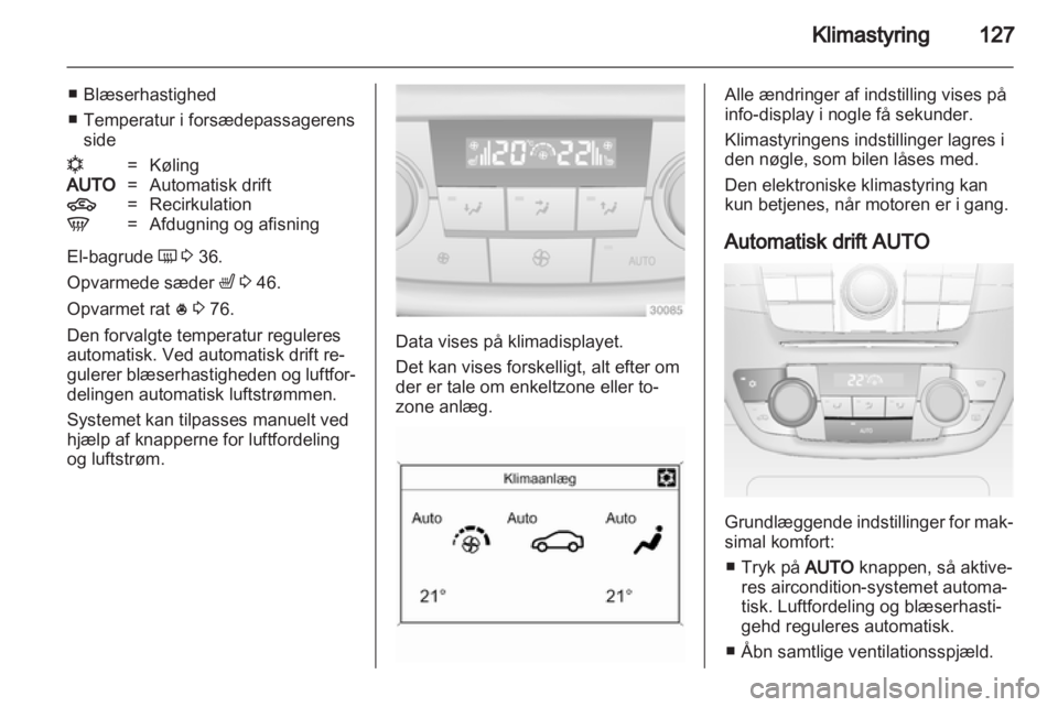 OPEL INSIGNIA 2013.5 Instruktionsbog (in Danish) OPEL INSIGNIA 2013.5 Instruktionsbog (in Danish)
