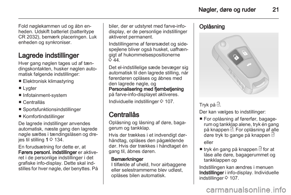 OPEL INSIGNIA 2013.5  Instruktionsbog (in Danish) 