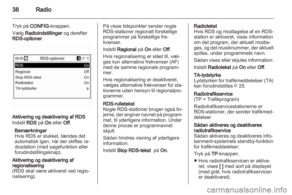 OPEL MERIVA 2013.5  Instruktionsbog til Infotainment (in Danish) 