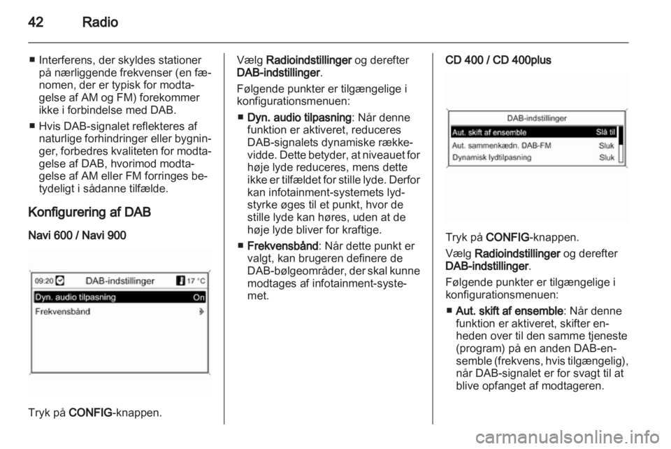 OPEL MERIVA 2013.5  Instruktionsbog til Infotainment (in Danish) 