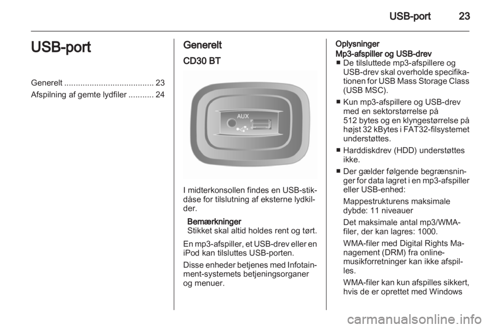 OPEL VIVARO 2011  Instruktionsbog til Infotainment (in Danish) 