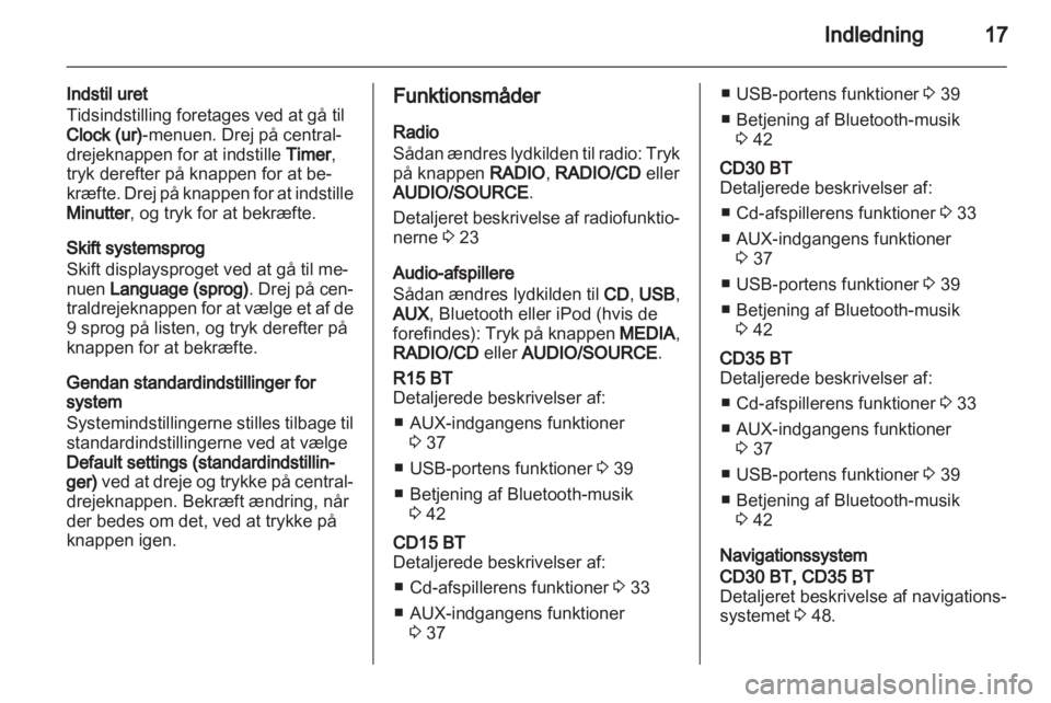 OPEL VIVARO 2013  Instruktionsbog til Infotainment (in Danish) 