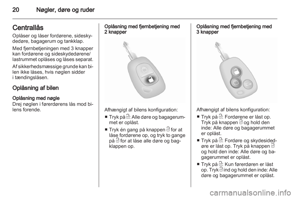 OPEL VIVARO 2012  Instruktionsbog (in Danish) 