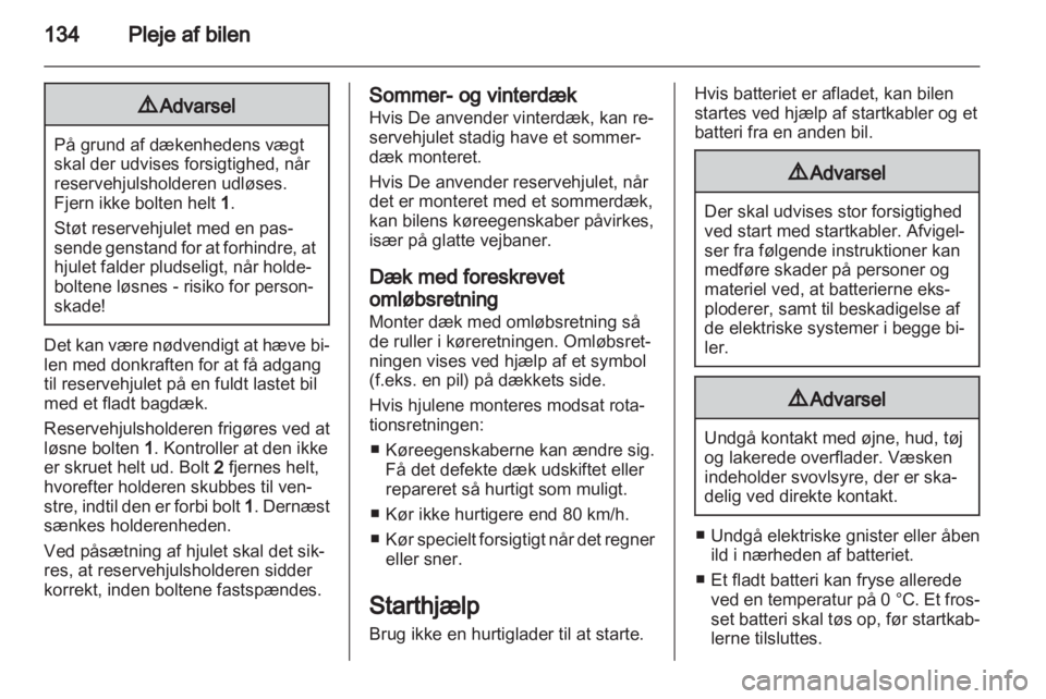 OPEL VIVARO 2013  Instruktionsbog (in Danish) 
