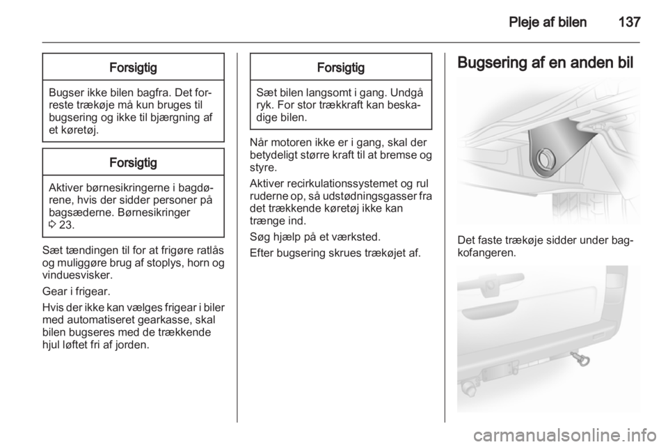 OPEL VIVARO 2013  Instruktionsbog (in Danish) 