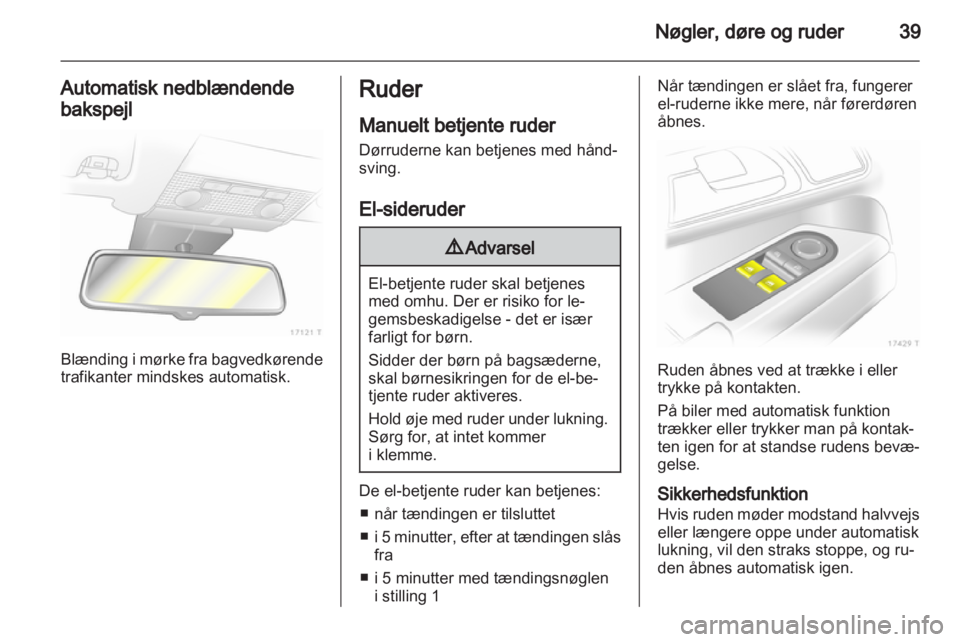 OPEL ZAFIRA 2010  Instruktionsbog (in Danish) 