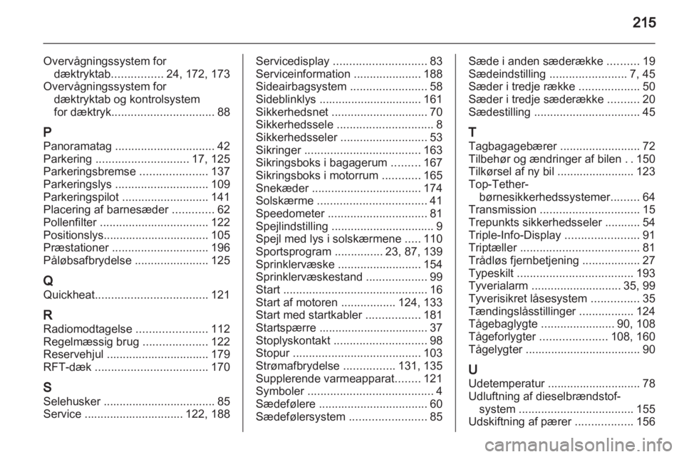 OPEL ZAFIRA 2010.5  Instruktionsbog (in Danish) 