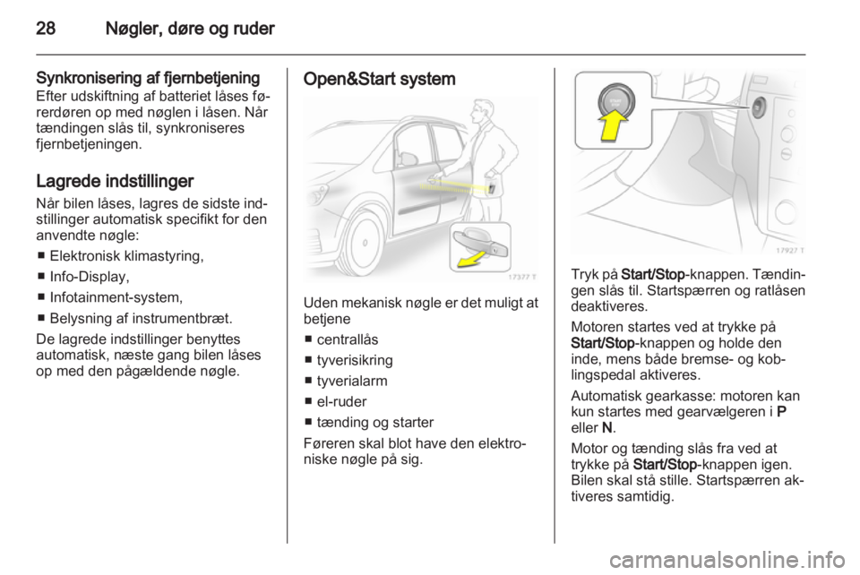 OPEL ZAFIRA 2010.5  Instruktionsbog (in Danish) 