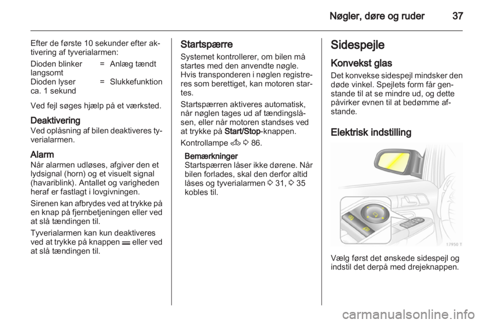 OPEL ZAFIRA 2010.5  Instruktionsbog (in Danish) 