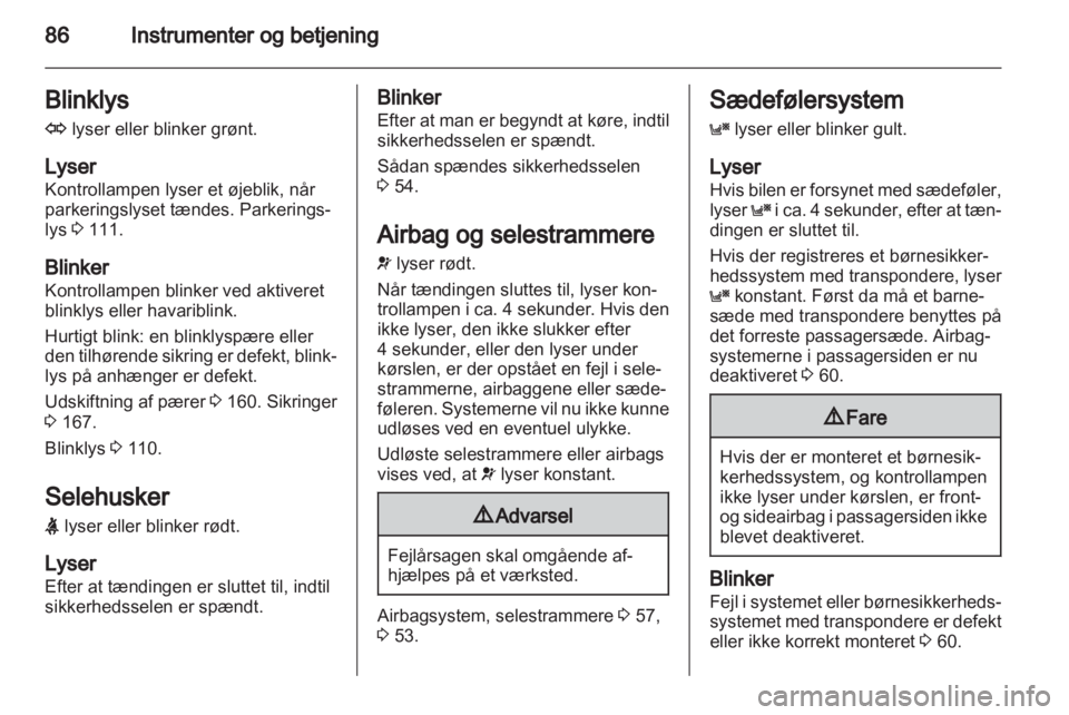 OPEL ZAFIRA 2011.5  Instruktionsbog (in Danish) 